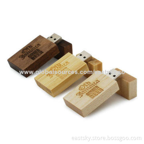 Customized Wood Gift USB Flash Drive, with Laser or Printed Logo, Over 10-year Data Retention